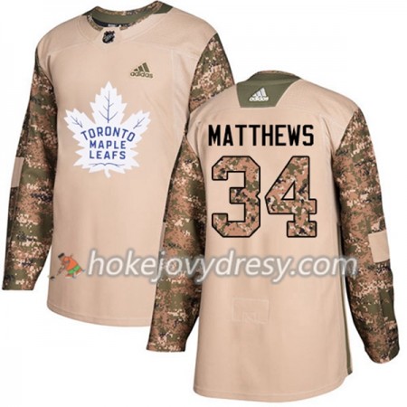Pánské Hokejový Dres Toronto Maple Leafs Auston Matthews 34 Adidas 2017-2018 Camo Veterans Day Practice Authentic